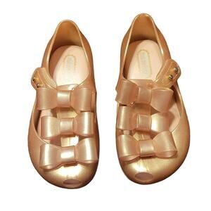 Mini Melissa Ultragirl Triple Bow Rose Gold Dress Shoes Size 8 Toddler‎ 8